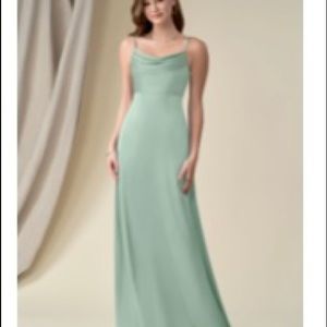 Azazie esmee stretch satin agave dress